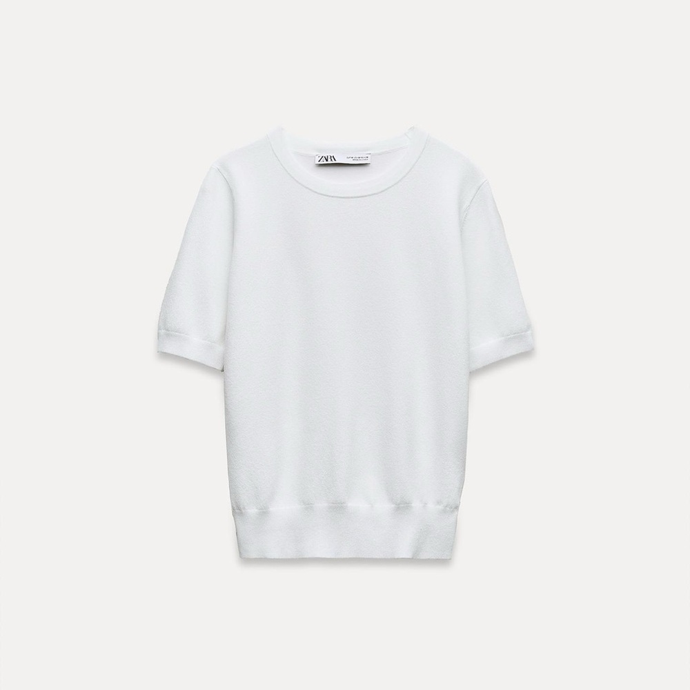 White knit Zara top